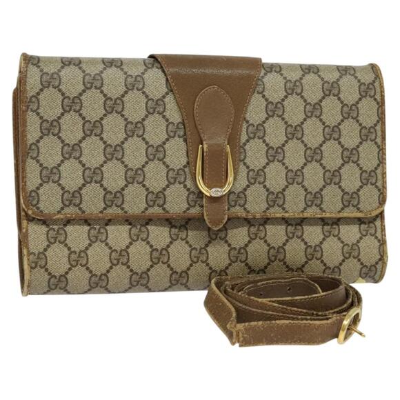 GUCCI GG Supreme Shoulder Bag Pvc Beige Gold 904 02 050 - Picture 1 of 16